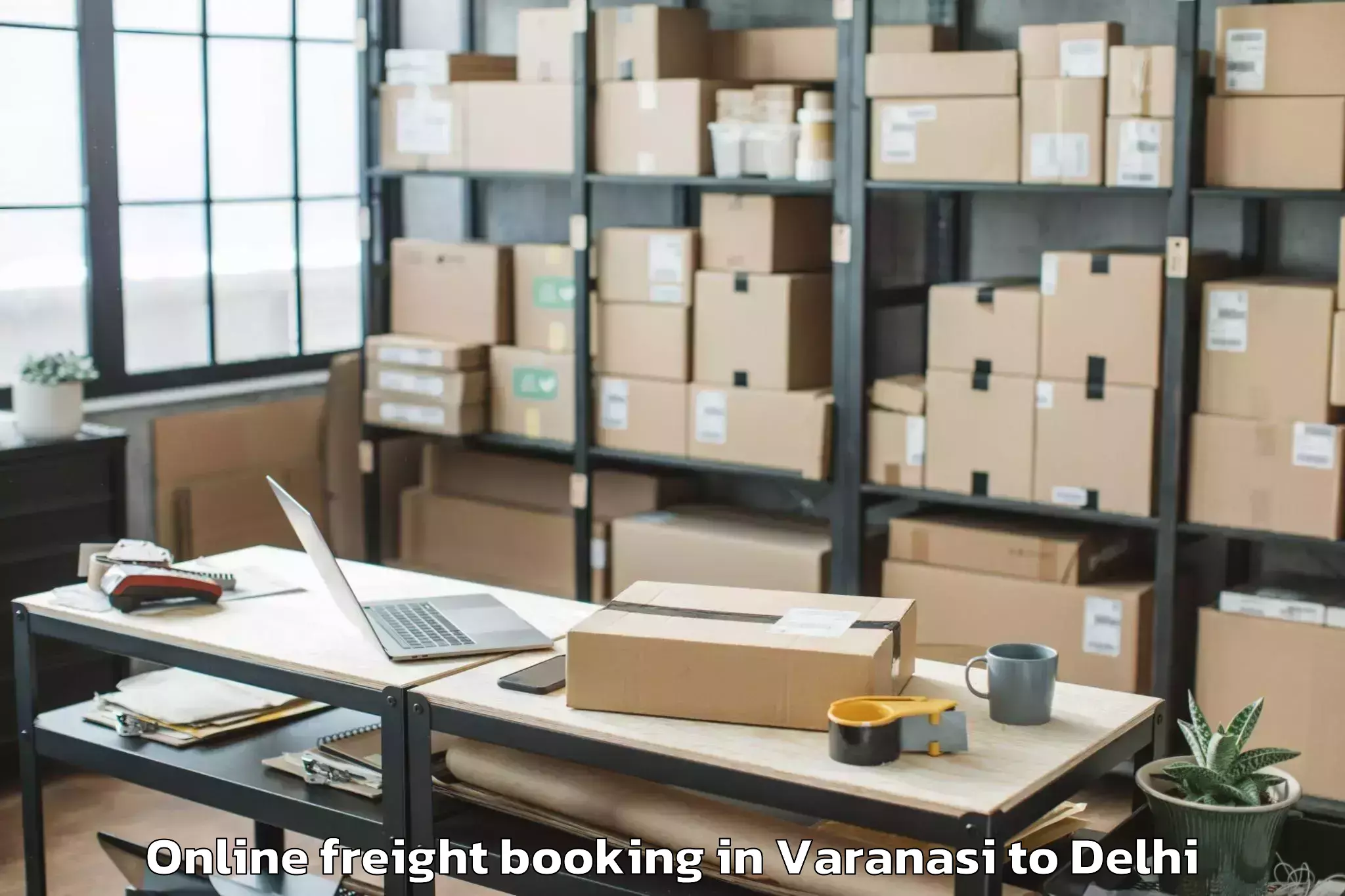 Book Varanasi to Alipur Online Freight Booking